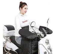 Gants Moto Hiver Automne Universel Manchon Poignées de Guidon Moto Imperméable Anti-Vent/Froid Moufles de Protection Thermique Doublure Velours Chaud Protège-Mains pour Scooter Moto Homme Femme,Noir