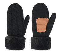 Gants moufles d'hiver Femme Homme Gants à Écran Tactile Epais Chaud Mitaines Moufles Laine Tricoté Gants de Ski Coupe-vent Gants adulte Doublure Polaire pour Cyclisme Randonnée Escalade en Plein air