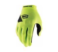 Gants MX 100% Ridecamp Fluo Jaune Slip-On Motocross VTT Quad