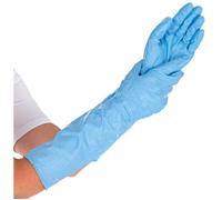 Gants Nitrile - EXTRA SAFE SUPERLONG - Taille M - Bleu - Résistant aux produits chimiques