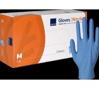 Gants nitrile jetables - ABENA - Boîte 100 - Non poudrés - Bleu - Taille M M