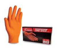 GANTS NITRILE JETABLES ORANGE TEXTURE DIAMANTÉE 8g U-POWER - 50PIECES - 7