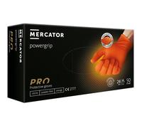 Gants nitrile orange POWERGRIP, taille : XXL - 50 pieces, Gants jetables, de protection, non poudrés, sans latex, gants nitrile d'épaisseur 3 x plus grande, texture diamant