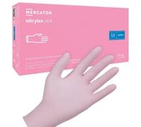 Gants nitriles non poudrés non stériles Nitrilex Pink Mercator (boite de 100) - Taille 7/8