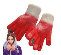 Gants pour Femmes, Gants Tactiles avec Design de Sapin de Noël, Moufles Douces pour Ski Cyclisme Travail Dactylographie Envoi De Messages Conduite Camping Voyage Sports De Plein Air