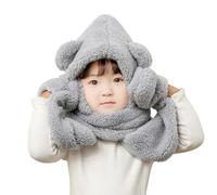 Gants Pour Foulard À Capuche, Décontracté, Chaud, Résistant Au Froid, Mignon, Écharpe À Col Pelucheux, Chapeau Pour Enfants, Pour Un Usage Quotidien