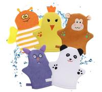 Gants Pour La Douche,5 Pièces En Forme De Fruit Avec Effet Mousse 3D Et Filet Réutilisable - Moufle De Bain Et Gants De Toilette Pour Le Bain Du Bébé | Pour Bébé Adulte Garçon Fille Cuisine Salle De B