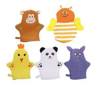 Gants Pour Le Bain | 5 Pièces Filet Moussant en 3D Forme de Fruit Outil Ergonomique,Gants De Massage Doux Pour Le Dos - Pour Adultes Cuisine Salle De Bain Maison Intérieur Garçons Filles Corps