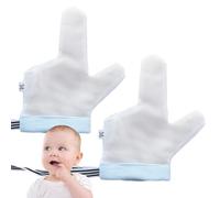 Gants pour - Moufles anti-rayures unisexes - Mitaines de protection, morsures, morsures des ongles pour de 6 mois à 5 ans, Deux doigts Bleu S, Refer to description