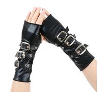 Gants Punk Respirants sans Doigts Manches De Bras Flexibles À Boucle en Métal pour Les Spectacles sur Scène Et Les Gants Punk À Usage Quotidien