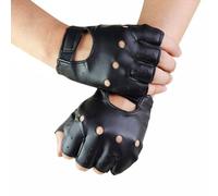 Gants Punk Sans Doigts - Gants -Doigts Cuir PU pour Danse,Accessoires De Mode Respirants Pour Entraînement, Cyclisme, Fitness, Performance, Festival De Musique, Chant, Gym, Conduite, Danse, Cosplay