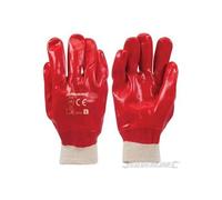 Gants PVC rouges - SILVERLINE - Taille unique - Protection chimique - Mixte - Main