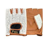 Gants rembourrés sans les doigts de Prime pour motard, fitness gym, body building, haltérophilie pour une charge de 411 L Tan With White Net