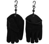 Gants résistants à la chaleur en cuir de vachette avec aimant à suspendre, ignifuges jusqu'à 200 °C, design isolant épais pour le camping et la cuisine en plein air, retrait rapide, kaki (noir)