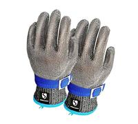 Gants résistants aux coupures, 1 Paire de Gants en Fil d'acier 316L, Anti-Coupure, pour Boucher, pêche, Sculpture sur Bois, sécurité au Travail