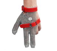 Gants résistants aux coupures en acier inoxydable, chaîne en maille Anti-coupure à trois doigts de qualité alimentaire for usage industriel 1 pièce(M)