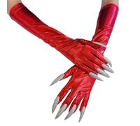 Gants Réutilisables en Cuir Synthétique avec Pattes Accessoire De Fête Terrifiant Ajustement Confortable pour Les Costumes d'halloween Jeux De Rôle Gants À Main Squelette Élastiques