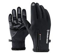 Gants Running Simili Cuir Fermeture Éclair Extensible Homme Chèvre Course Hiver Moto Cyclisme Conduite Randonnée Noir L