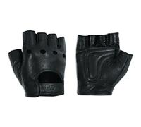 Gants Sans Doigts Cuir Vachette Napa Moto Custom Chopper Punk noir XXL
