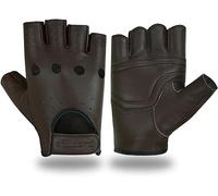 Gants sans Doigts en Cuir pour Moto BLACKWILD | Gants de Cyclisme sans Doigts pour Hommes et Femmes | Gants de Fitness pour la Gym, également adaptés au VTT et à l'usage Tactique