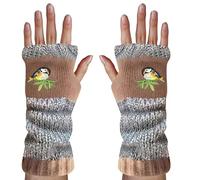 Gants Sans Doigts Pour Femmes | Mitaines Chaudes à Motif Oiseaux Tricoté,Gants Sans Doigts Chauds Avec Broderie Décontractée - Pour Filles Adultes Conduite Dactylographie Costume Cosplay Hiver Temps F