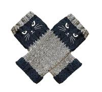 Gants Sans Doigts Tricotés Pour L'Hiver,Broderie De Chat Accessoires Réchauffants,Gants D'Hiver Tendance | Pour Filles Femmes Adolescents Déplacement Quotidien Shopping Voyage Marche Festivals