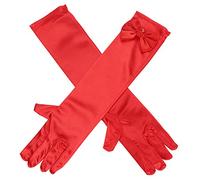 Gants Satin Longs Fille Gants de Mariage Mitaines Exquis Gants Enfant Bowknot Mignon Accessoires Robe Pour Soirée Partie Performance Cérémonie Wedding Cadeau de Noël Halloween