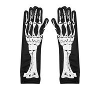 Gants squelette, gants osseux squelettes, crânes griffés fantômes gants pour Halloween - Gants en polyester de 33 cm, durables, confortables, inquiétants pour les événements familiaux et scolaires