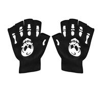 Gants squelette | Mitaines de 15,5 cm pour enfants | Gants phosphorescents | Gants de cyclisme chauds en nylon et coton avec motif festif - Idéal pour Halloween, le vélo, les fêtes et au quotidien