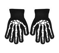 Gants squelette pour - Gants d'Halloween pour de 5 à 12 ans - Crâne phosphorescent - Pour de 5 à 12 ans