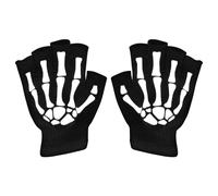 Gants squelettes | Gants sans Doigts | Glow in The Dark Halloween Dance Costume Cycling Design | Matière de Coton en Nylon Chaud pour Les Adultes Adultes Cosplay fête