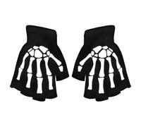 Gants squette d'Halloween, gants de cyclisme squette - Gants de cyclisme sans doigts qui brilnt dans noir pour | Mitaines chaudes en forme de crâne d'Halloween pour la course, l'exercice, la randonnée