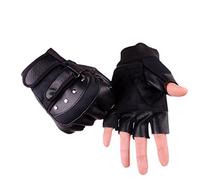 Gants Steampunk Gothiques Mitaines Mitaines Capitaine En Cuir Vintage Geuuine (C Noir)