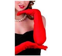 Boland - Gants Los Angeles - extra longs en tissu brillant Popstar - Rouge Taille unique