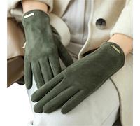 Gants tactiles for femmes, mitaines chaudes d'automne et d'hiver en cachemire fin, idéales for le cyclisme la conduite, daim coupe-vent(Green)