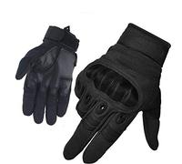 Gants Tactiques Plein-Doigt Hommes Mi-Saison Sport de Plein air pour Combat, Scooter, Militaire, Moto,Paintball, Cyclisme, Randonné, Airsoft, Camping, Chasse,Vélo (Noir Plein-Doigt, M)
