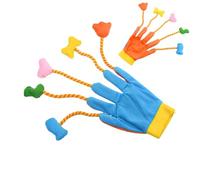 Gants Teaser pour chat, gants interactifs, jouets pour chat | Jouets en peluche pour chats - Jouet Teaser pour à 5 doigts, gants en peluche avec cloches, jouet interactif pour d'intérieur, c