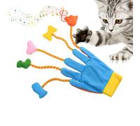 Gants Teaser pour Chat,Gants Teaser pour Chat | Jouets en peluche pour chats,Jouet à 5 doigts, jouet interactif pour chat avec cloches, fournitures pour animaux de compagnie pour l'exercice et le dive