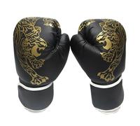 Gants thaïlandais - gants d'entraînement de boxe en cuir professionnel, équipement de combat pour adultes | Sorts sportifs imprimés de tigre, mousse d'amortisseur avec support