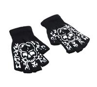 Gants Thermiques Chauds Et Tendance Mitaines Squelette Élégantes pour Temps Froid Halloween Hiver Cyclisme Ski Fiber De Polyester