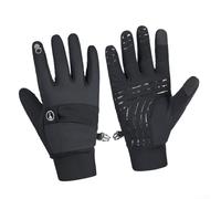 Gants thermiques de vélo avec pouce et index tactiles, coque en polyester, application de colle sur la paume pour la préhension, construction extensible, protège-poignet étendu (S)
