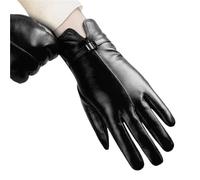 Gants Thermiques d'hiver Gants D'hiver En Cuir Pelucheux For Femmes, Écran Tactile, Chauds, For Cyclisme Plein Air, Affaires Temps Froid(Black,XL)