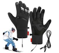 Gants thermiques - Gants d'hiver chauds et imperméables | Travail avec chauffage USB pour ski | Moufles avec écran tactile pour temps froid, neige électrique rechargeable pour cyclisme