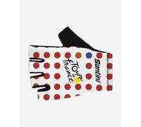 Santini Tour De France Official Gpm Leader Short Gloves Multicolore XL Red / White