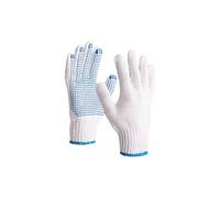 Gants tricoté en polycoton picots PVC TP169 blanc/bleu T9 - DELTA PLUS - TP16909