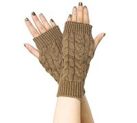 Gants tricotés d'hiver pour femmes, filles, gants extensibles sans doigts pour femmes, gants courts en tricot doux, chauffe-pouls sans doigts, mitaines gants de sport