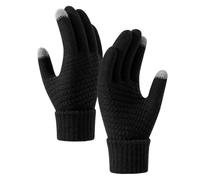 Gants Tricotés d'Hiver Pour Femmes, Quelques Gants Chauds,Des Gants à Écran Tactile Avec Une Doublure En Polaire Fine,Adaptés Aux Activités De Loisirs, Gris/Noir, Taille unique.
