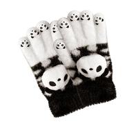 Gants tricotés - Moufles douces et chaudes sur le thème des pandas, chauffe-mains tricotés avec motif animal mignon, équipement thermique en crochet, idéal pour l'école, le cyclisme et les sorties en