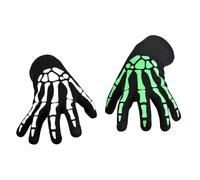 Gants Unisexes Squelette Halloween Glow in The Dark, Costume Accessoire Horreur Main Lumineuse pour Adultes Hommes Gants Squelette Blanc Os Fantômes pour Soirée Costumée Halloween d’Adulte