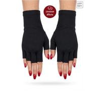 Gants UV manucure anti-UV UPF 50+ sans doigts compatibles lampe UV LED gel (1 paire) noir